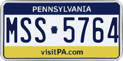 PA license plate MSS5764