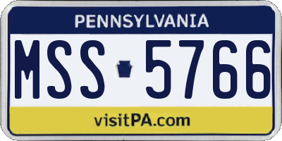 PA license plate MSS5766