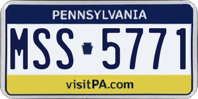 PA license plate MSS5771