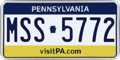 PA license plate MSS5772