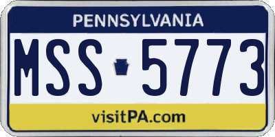 PA license plate MSS5773