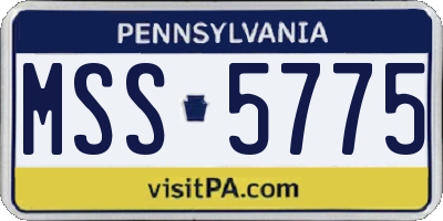 PA license plate MSS5775