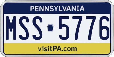 PA license plate MSS5776