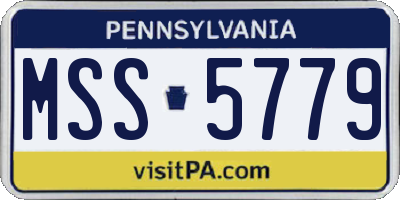 PA license plate MSS5779