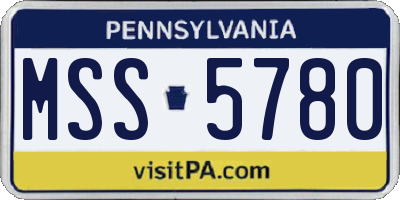 PA license plate MSS5780