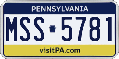 PA license plate MSS5781