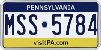 PA license plate MSS5784