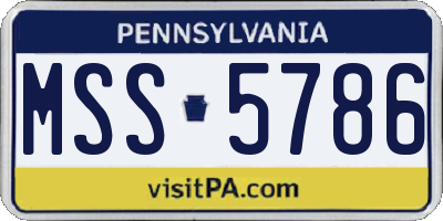PA license plate MSS5786
