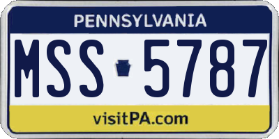 PA license plate MSS5787