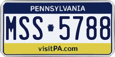 PA license plate MSS5788