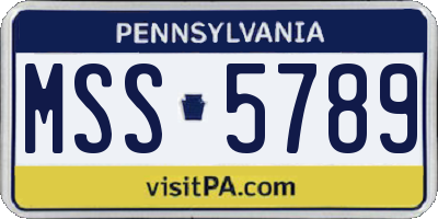 PA license plate MSS5789