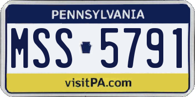 PA license plate MSS5791