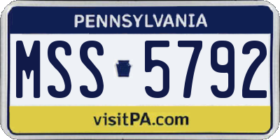PA license plate MSS5792