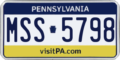 PA license plate MSS5798