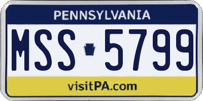 PA license plate MSS5799