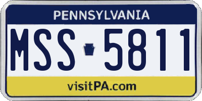 PA license plate MSS5811