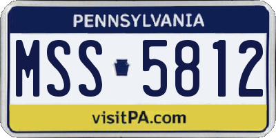 PA license plate MSS5812