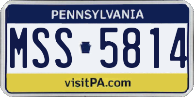 PA license plate MSS5814
