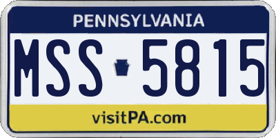 PA license plate MSS5815
