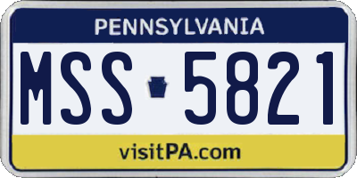 PA license plate MSS5821