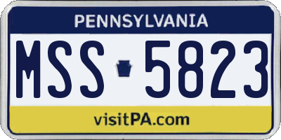 PA license plate MSS5823