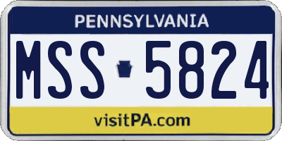 PA license plate MSS5824