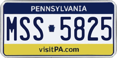 PA license plate MSS5825