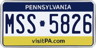 PA license plate MSS5826