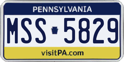 PA license plate MSS5829