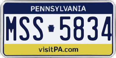 PA license plate MSS5834