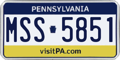 PA license plate MSS5851