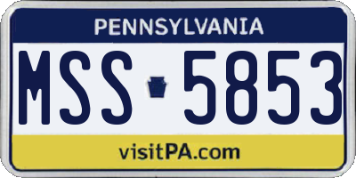 PA license plate MSS5853