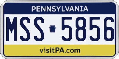 PA license plate MSS5856