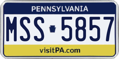 PA license plate MSS5857