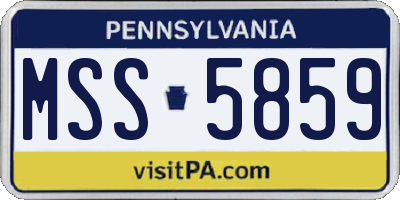 PA license plate MSS5859