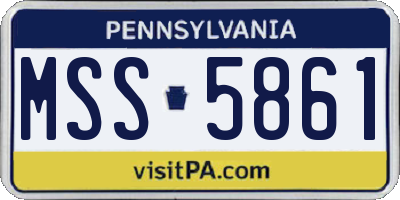 PA license plate MSS5861