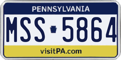 PA license plate MSS5864