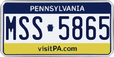 PA license plate MSS5865