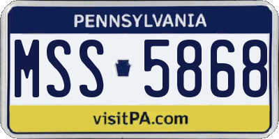 PA license plate MSS5868
