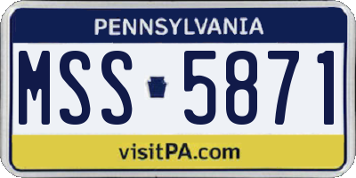PA license plate MSS5871
