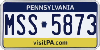 PA license plate MSS5873