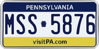 PA license plate MSS5876