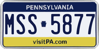 PA license plate MSS5877