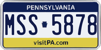 PA license plate MSS5878