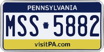 PA license plate MSS5882