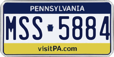 PA license plate MSS5884
