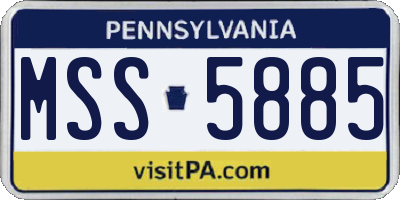 PA license plate MSS5885