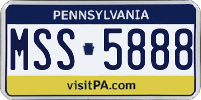 PA license plate MSS5888