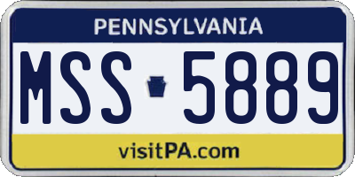PA license plate MSS5889