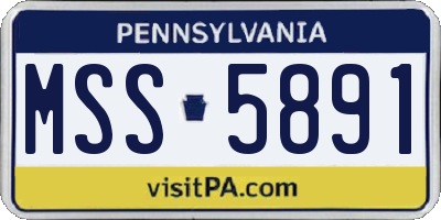 PA license plate MSS5891
